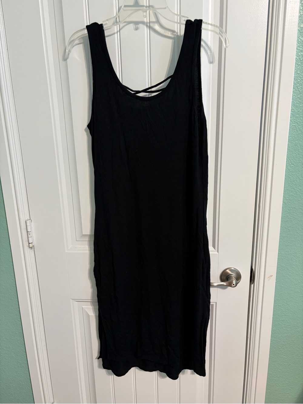 Women's GAIAM Black Sleeveless Tank Dress with Strappy Back